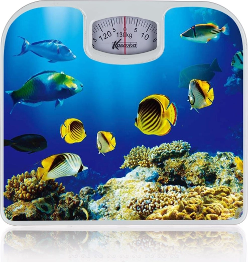 Pèse-personne mécanique avec motif du monde sous-marin 130 kg