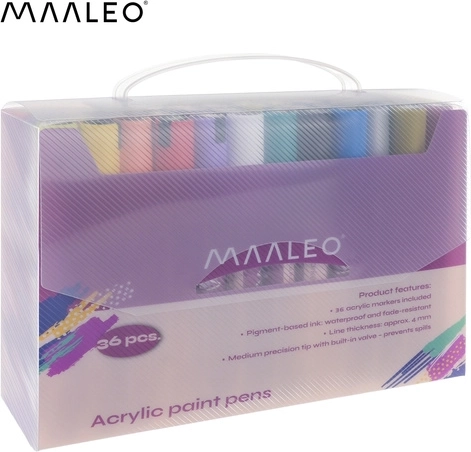36 couleurs acryliques vives dans un seul set