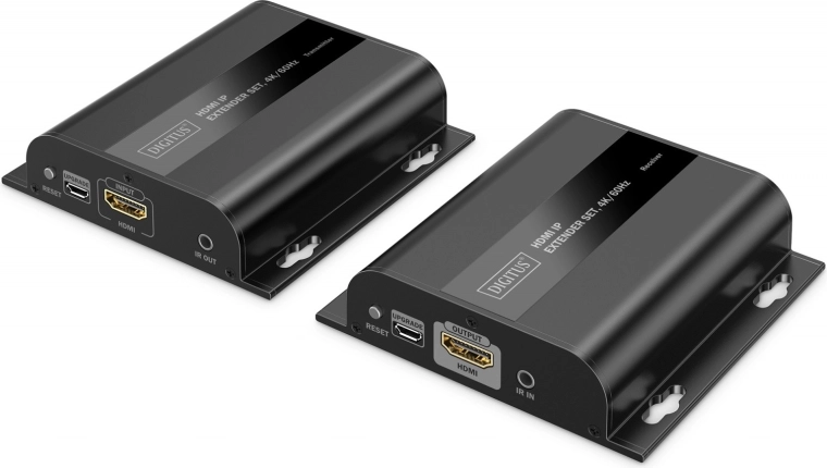 Extension HDMI via IP 1G sur câble CAT6 – 4K/60 Hz, IR, kit émetteur + récepteur