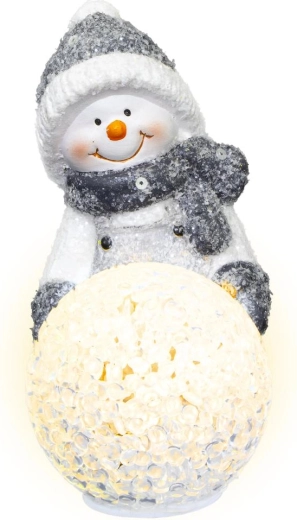 Décoration lumineuse Retlux bonhomme de neige avec boule LED