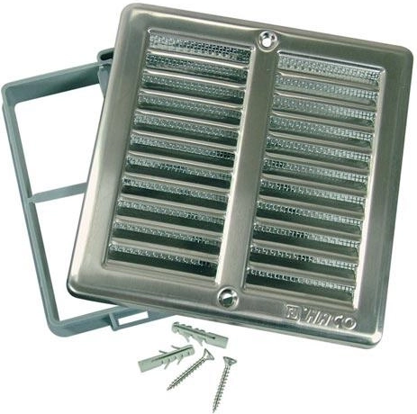 Grille d’aération avec moustiquaire 150 × 150 mm inox