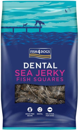 Fish4Dogs Dental Sea Jerky – carrés de poisson pour chiens 575 g