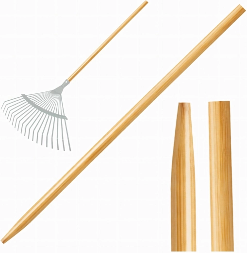 Manche en bois verni sans filetage, 120 cm