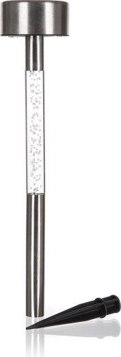 Lampe de jardin solaire Neon en acier inoxydable, diamètre 5,5 cm, hauteur 33 cm