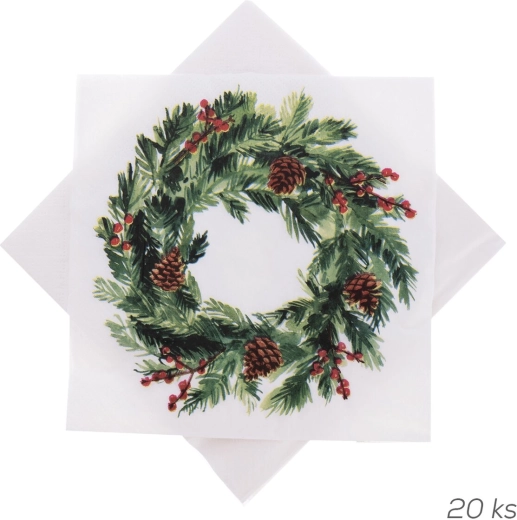 Serviettes en papier avec motif de couronne 33 × 33 cm, 20 pcs