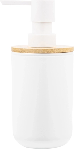 Distributeur de savon en plastique avec bambou 7 × 7 × 16 cm