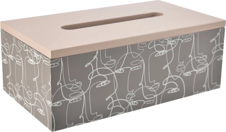 Boîte en bois beige pour serviettes en papier