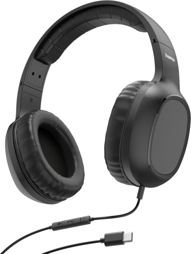 Hama fun c casque filaire avec micro, noir