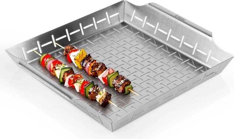 Panier de barbecue perforé Vilde en acier inoxydable 34,5 × 30 × 5 cm