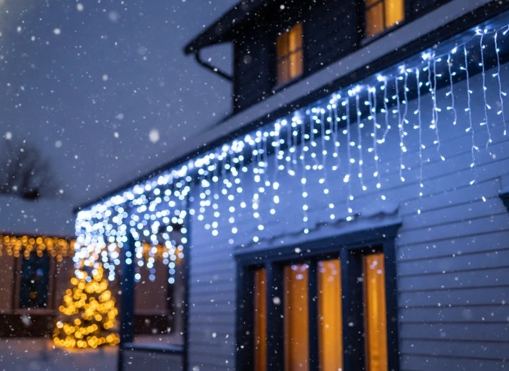 Effet impressionnant de glaçons lumineux