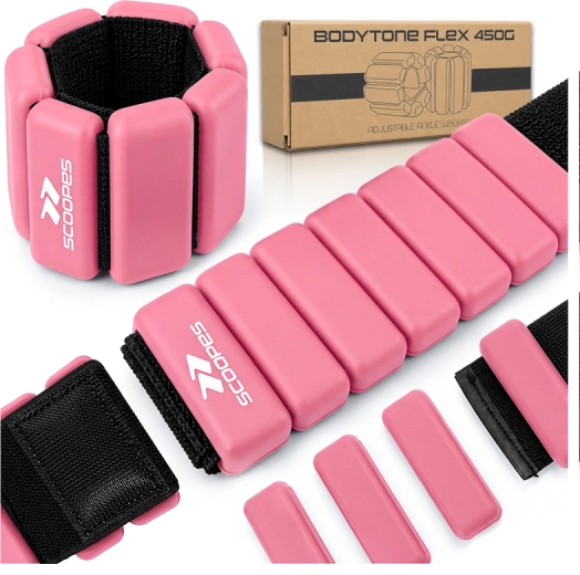 Poids ajustables BodyTone Flex 450 g roses - 2 pièces