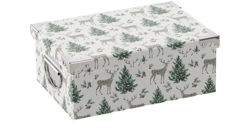 Boîte cadeau de Noël avec ferrures 25 × 17,5 × 9,8 cm