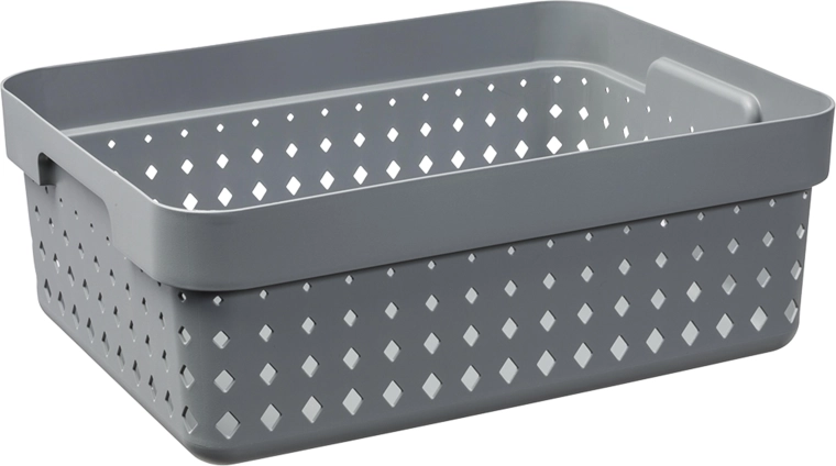 Panier d’organisation Seoul moyen, gris, 35,7 × 26,8 × 13,1 cm