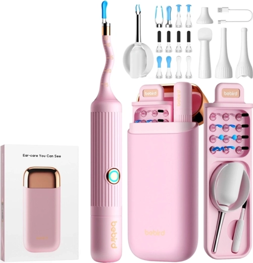 Bebird EarSight Plus otoscope avec caméra pour le nettoyage des oreilles rose