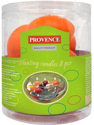 Bougie flottante non parfumée Provence - 8 pièces – Orange