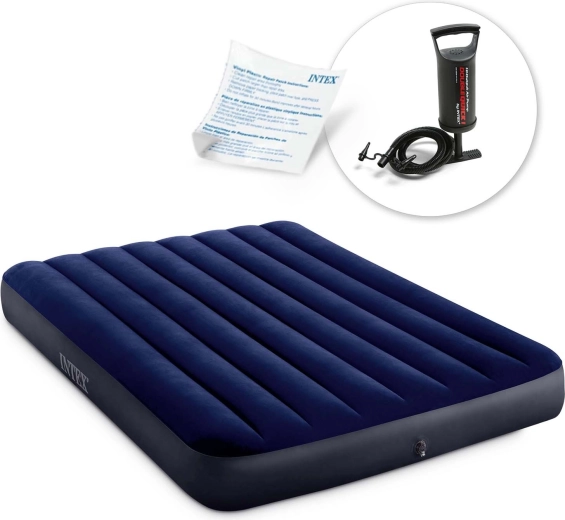 Matelas gonflable Intex avec pompe à piston 191 × 137 × 25 cm
