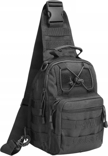 Sac à dos sling tactique 20 l à bandoulière, noir