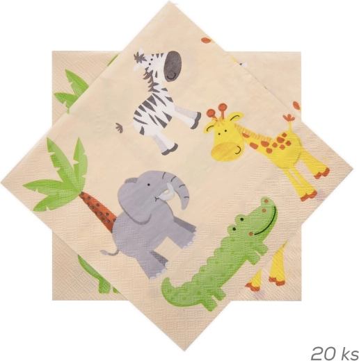 Serviettes en papier zoo 33 × 33 cm (20 pcs)