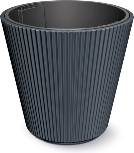 Pot de fleurs avec insert Milly 46,7 cm anthracite