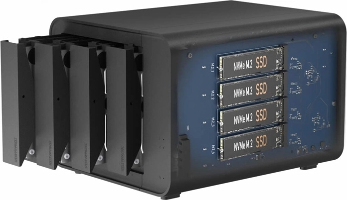 TerraMaster D8 Hybrid boîtier de disque externe DAS pour 8 disques (4× SATA + 4× M.2 NVMe)