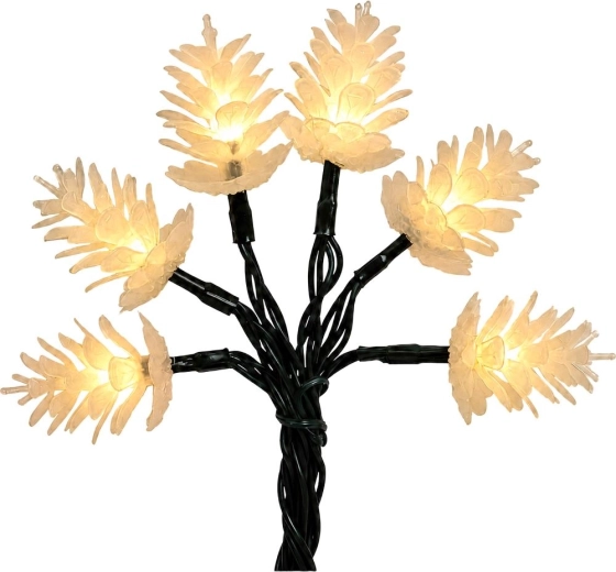 Guirlande LED de Noël Retlux en forme de pommes de pin, 40 LED, blanc chaud, 15 m