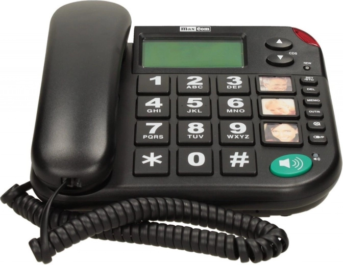 Maxcom KXT 480 BB téléphone filaire noir avec grandes touches