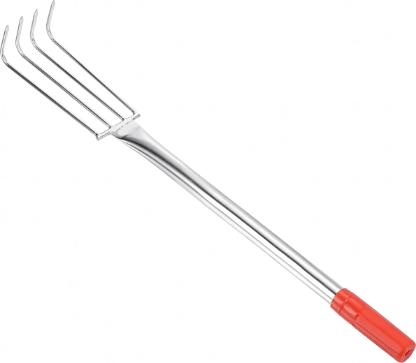 Râteau/griffe de jardin en métal pour ameublir le sol – 4 dents, 56 cm