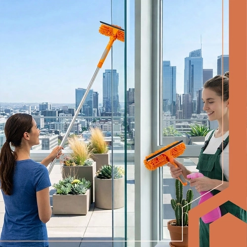 Perche télescopique 1,8 m pour atteindre en sécurité sans échelle