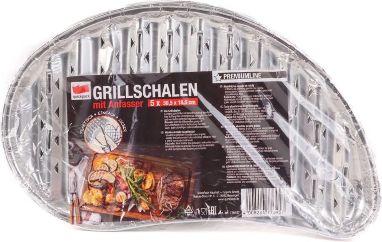 Barquettes de cuisson pour grillades en aluminium - 5 pièces