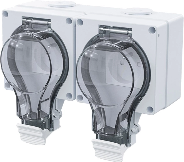 Double prise extérieure Solight IP66 - 1 pièce
