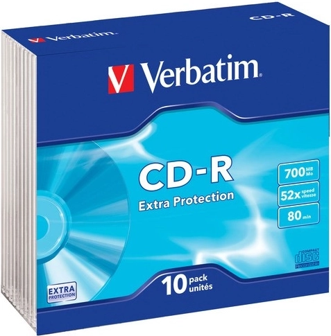 Verbatim CD-R Extra Protection 700 Mo 52x Slim Case - 10 pièces