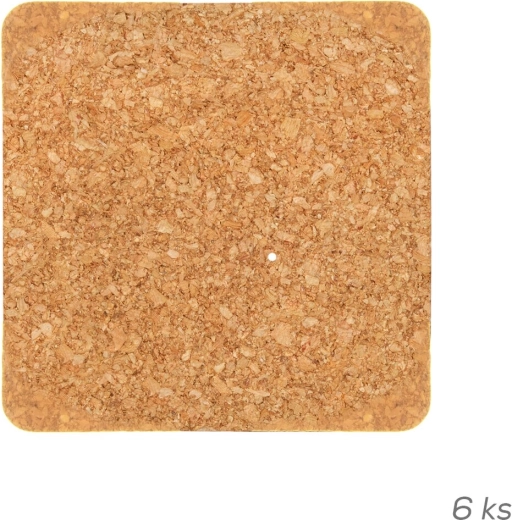 Dessous de verre en liège 9,5 × 9,5 cm (6 pcs)