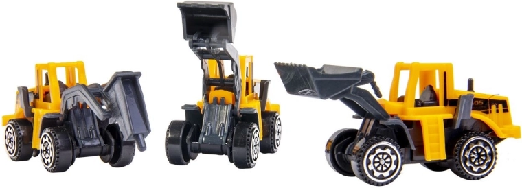 3 petites voitures de chantier pour un jeu plein d’action