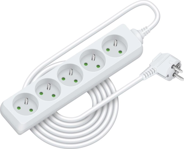 Rallonge électrique RETLUX avec 5 prises, 5 m