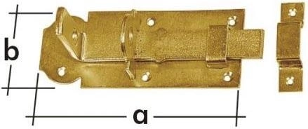 Verrou droit à loquet 100 × 45 × 5 mm, zinc galvanisé jaune