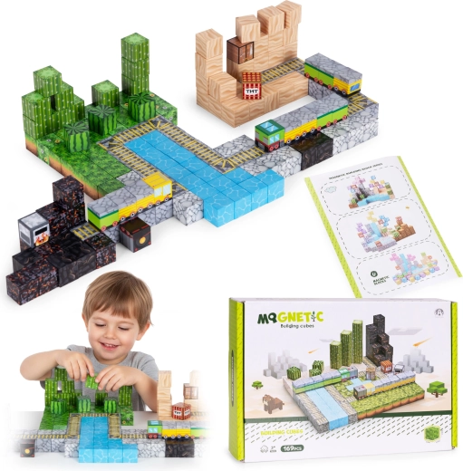 Jeu de construction magnétique pour enfants 169 pièces