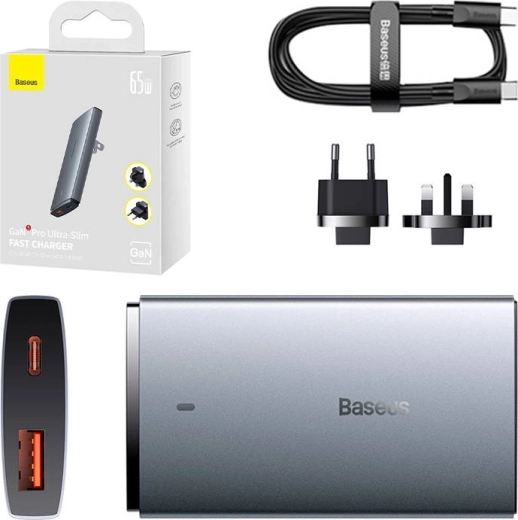 Chargeur mural Baseus GaN5 65 W USB-C + USB-A