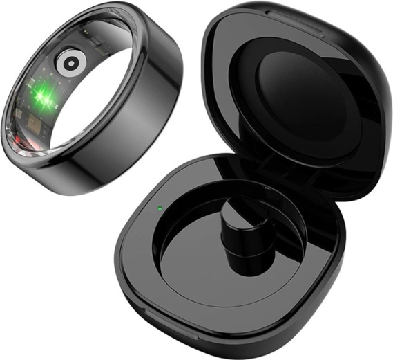 COLMI R02 bague intelligente noire (taille 12, 21,3 mm) avec boîtier de charge