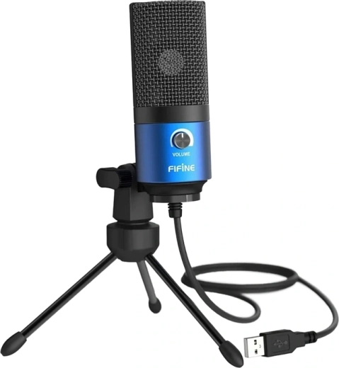 Microphone USB à condensateur Fifine K669BB bleu - 1 pièce