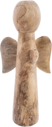 Ange en bois de manguier, 21 cm