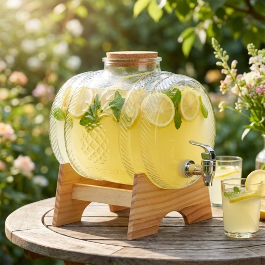 Support en bois et couvercle en liège