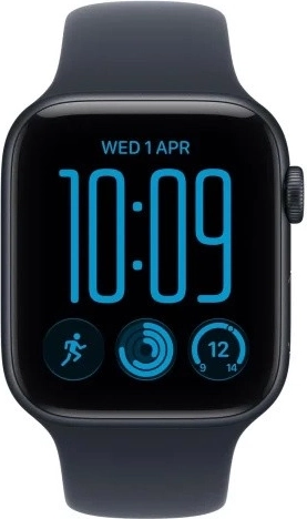 Apple Watch SE 3 GPS 40 mm avec boîtier en aluminium couleur minuit et bracelet sport bleu nuit S/M