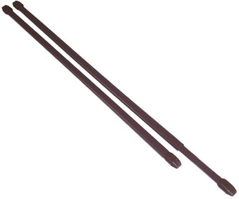 Tringle télescopique à vitrail 60–110 cm, métal, marron (2 pcs)