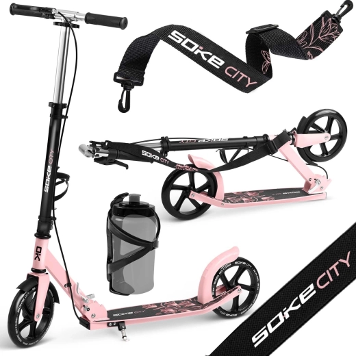 Trottinette urbaine Soke City – Noir et rose