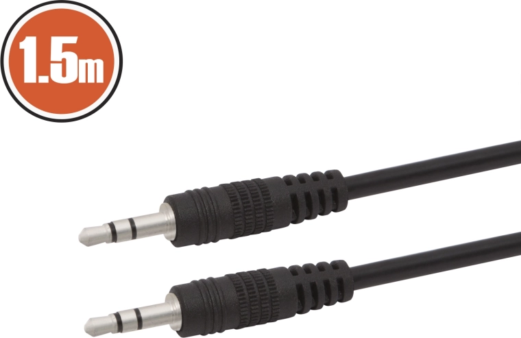 Câble audio Jack 3,5 mm – Jack 3,5 mm, 1,5 m, noir