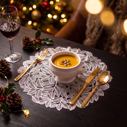 Set de table rond doré à effet métallique, 38 cm