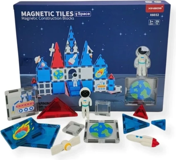 Jeu de construction magnétique Xinbida sur le thème de l’espace