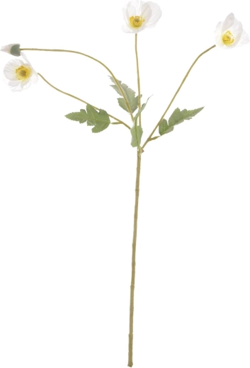 Fleur décorative artificielle coquelicot blanc 58 cm