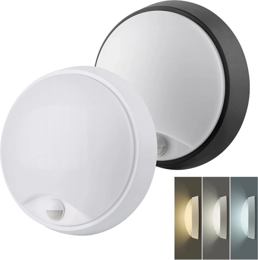 Lampe LED extérieure Solight avec détecteur de mouvement et choix de la température de couleur, 15/18/20 W, 1800 lm, 22 cm, noir/blanc