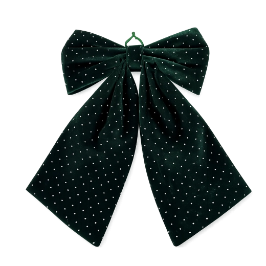Noeud de Noël vert avec strass décoratifs 40 × 65 cm